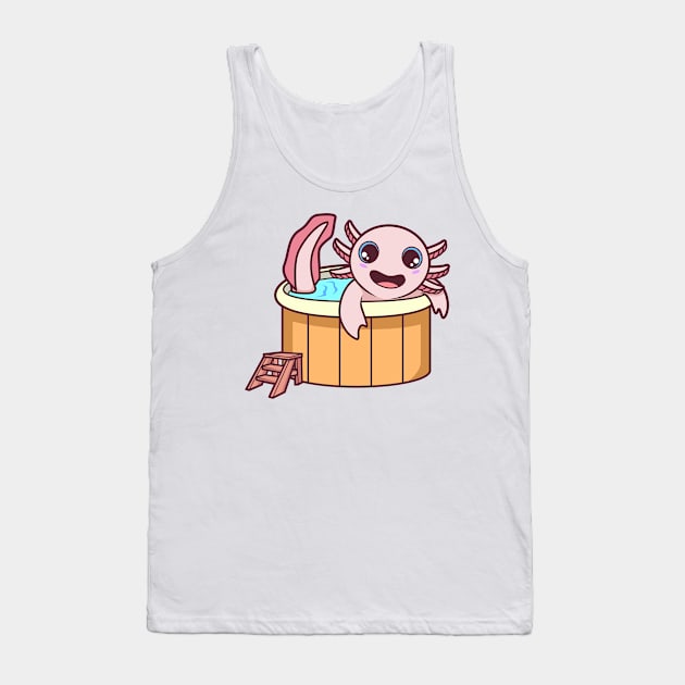 Axolotl in hot tub Tank Top by Modern Medieval Design